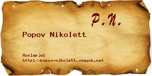 Popov Nikolett névjegykártya