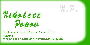 nikolett popov business card